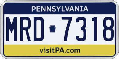 PA license plate MRD7318