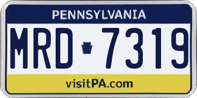 PA license plate MRD7319