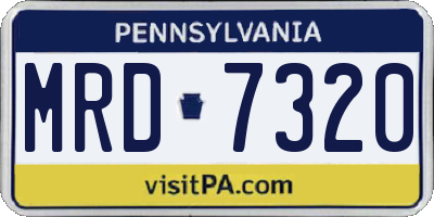 PA license plate MRD7320