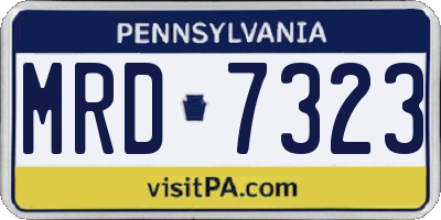PA license plate MRD7323