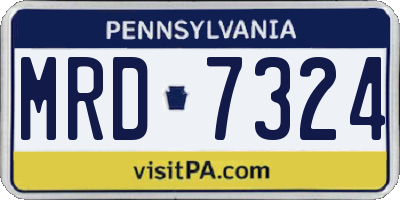 PA license plate MRD7324