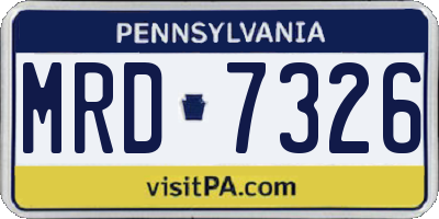 PA license plate MRD7326