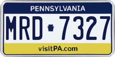 PA license plate MRD7327