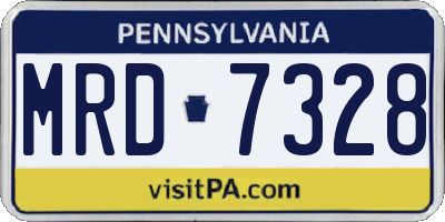 PA license plate MRD7328