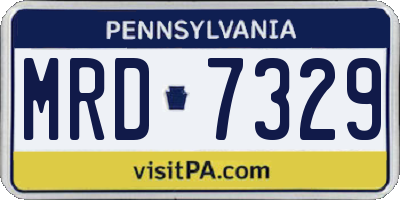 PA license plate MRD7329