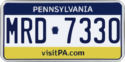 PA license plate MRD7330