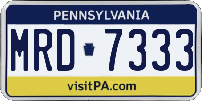 PA license plate MRD7333