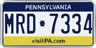PA license plate MRD7334