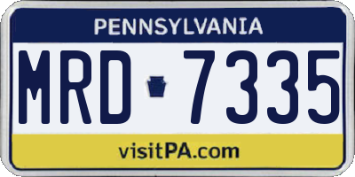 PA license plate MRD7335
