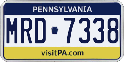 PA license plate MRD7338