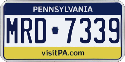 PA license plate MRD7339