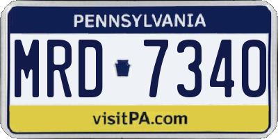 PA license plate MRD7340
