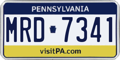 PA license plate MRD7341
