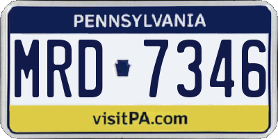 PA license plate MRD7346