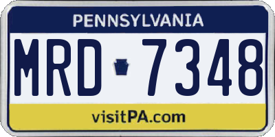 PA license plate MRD7348