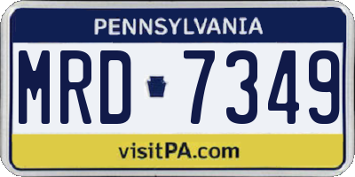PA license plate MRD7349