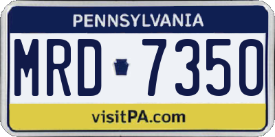 PA license plate MRD7350
