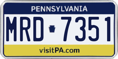 PA license plate MRD7351