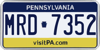 PA license plate MRD7352