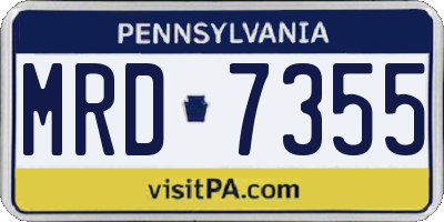 PA license plate MRD7355
