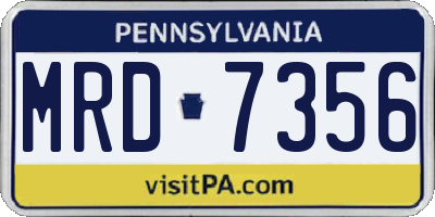 PA license plate MRD7356
