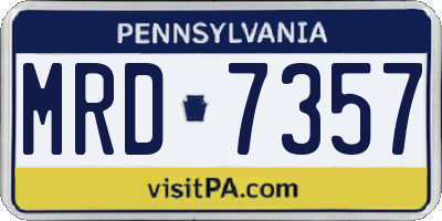 PA license plate MRD7357
