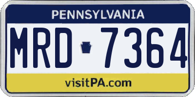 PA license plate MRD7364
