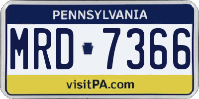 PA license plate MRD7366