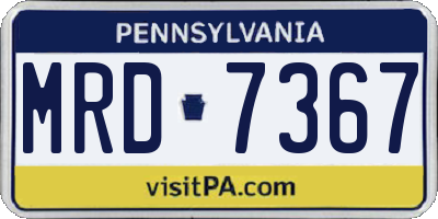PA license plate MRD7367