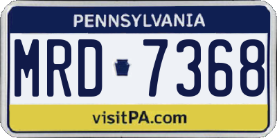 PA license plate MRD7368