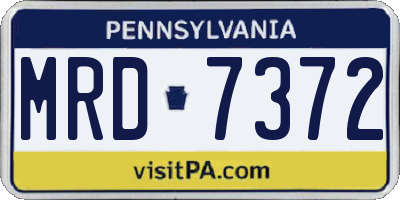 PA license plate MRD7372