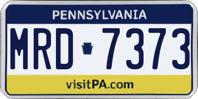 PA license plate MRD7373