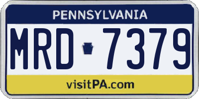PA license plate MRD7379