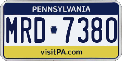 PA license plate MRD7380