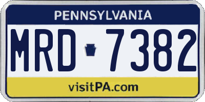 PA license plate MRD7382