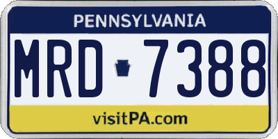 PA license plate MRD7388
