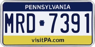 PA license plate MRD7391