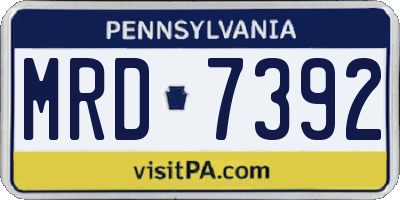 PA license plate MRD7392