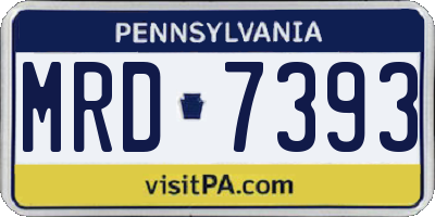 PA license plate MRD7393