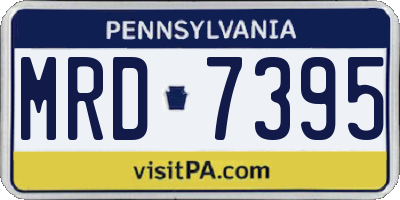 PA license plate MRD7395