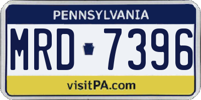 PA license plate MRD7396