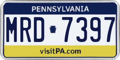 PA license plate MRD7397