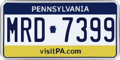 PA license plate MRD7399