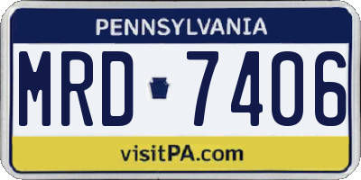 PA license plate MRD7406