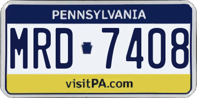 PA license plate MRD7408