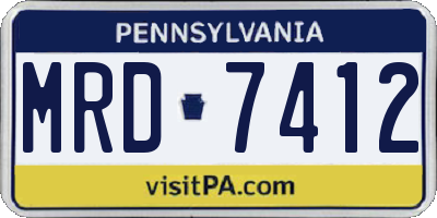 PA license plate MRD7412