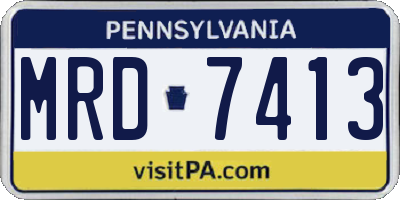 PA license plate MRD7413