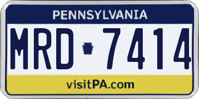 PA license plate MRD7414