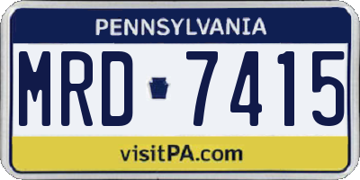 PA license plate MRD7415
