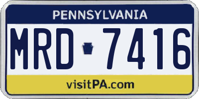 PA license plate MRD7416
